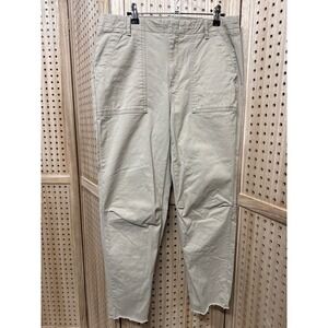 Banana Republic Girlfriend Authentic Chino Pants Khaki Tan Raw Hem Womens 10